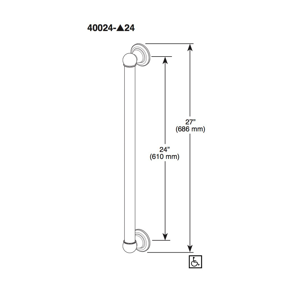 Delta 40024 24 Ada Grab Bar Brilliance Stainless 2