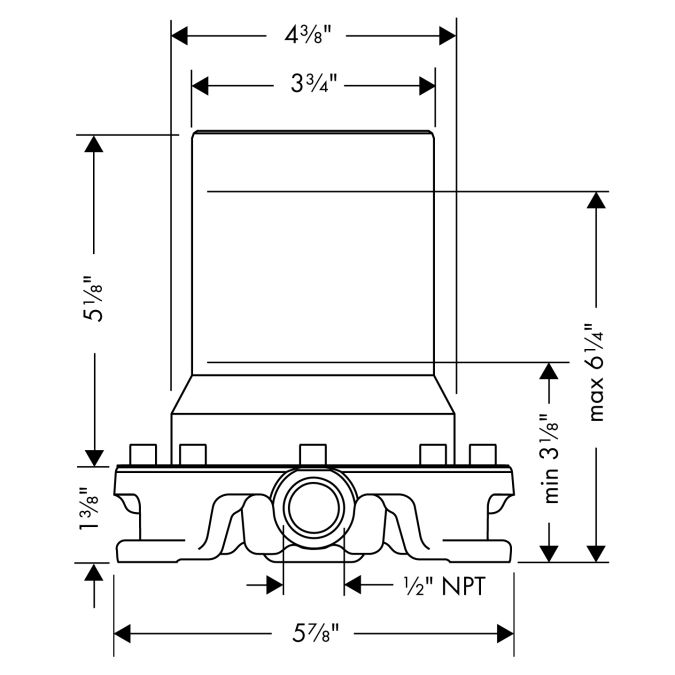 Hansgrohe 10452181 Freestanding Tub Filler Rough-in 2