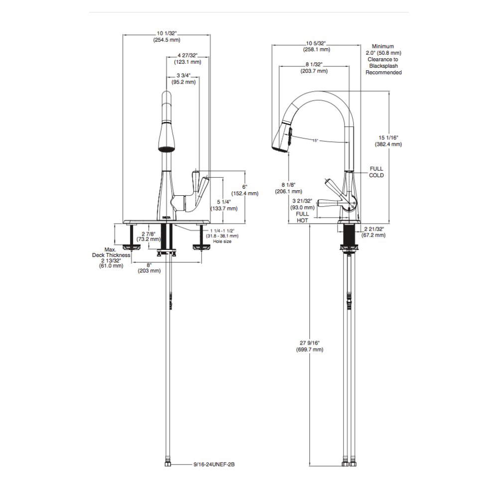 Delta 986LF Marley Single Handle Pull Down Kitchen Faucet Chrome 2