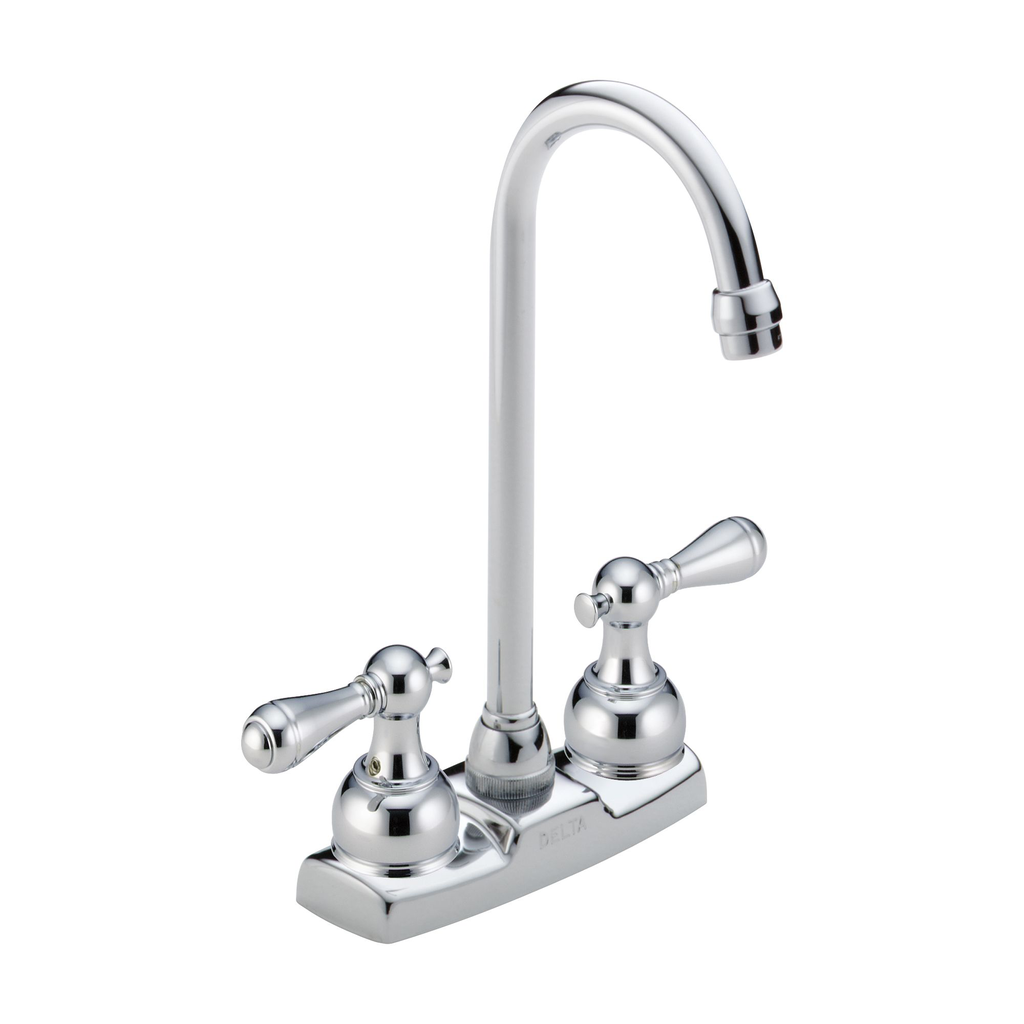 Delta 2172LF Classic Two Handle Bar Prep Faucet Less Handles Chrome 1