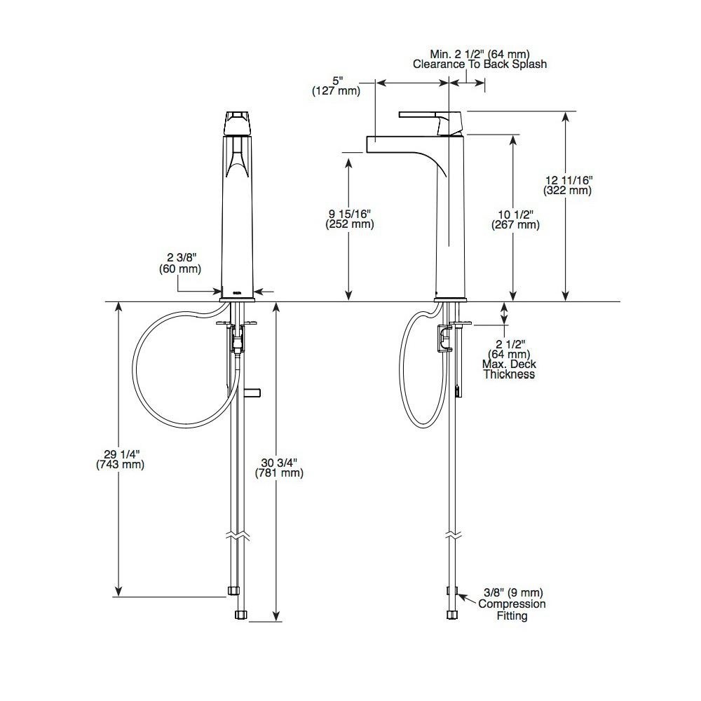 Delta 774 Zura Single Handle Vessel Bathroom Faucet Chrome 2