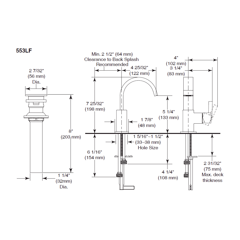 Delta 553LF Vero Single Handle Lavatory Faucet 3