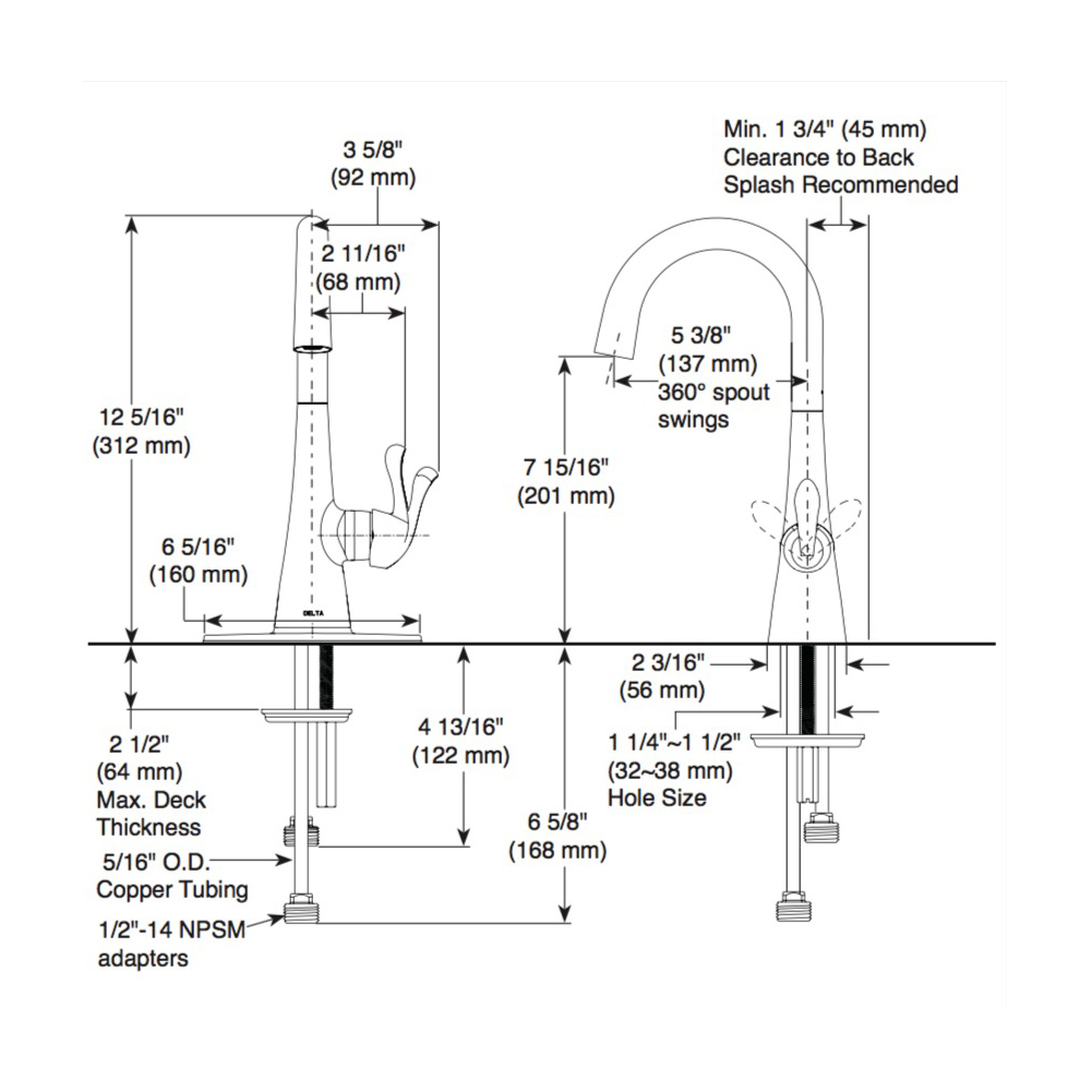 Delta 1953LF Single Handle Bar Faucet Arctic Stainless 2