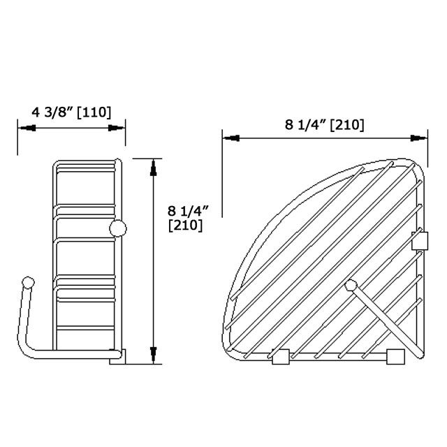 Laloo 3381BN Corner Wire Basket Brushed Nickel 3