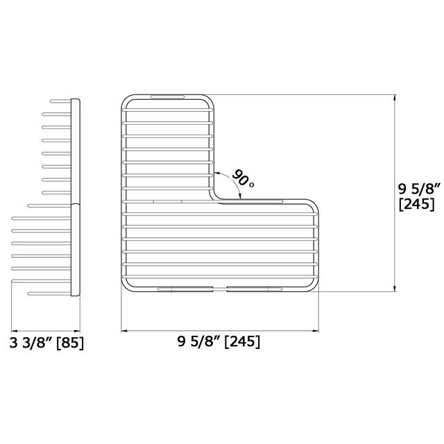 Laloo 3391MB Corner Soap And Bottle Wire Basket Matte Black 3