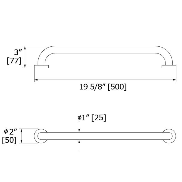 Laloo 1012GD Straight Grab Bar Polished Gold 3