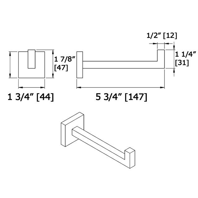 Laloo 3155PN Extra Roll Paper Holder Polished Nickel 3