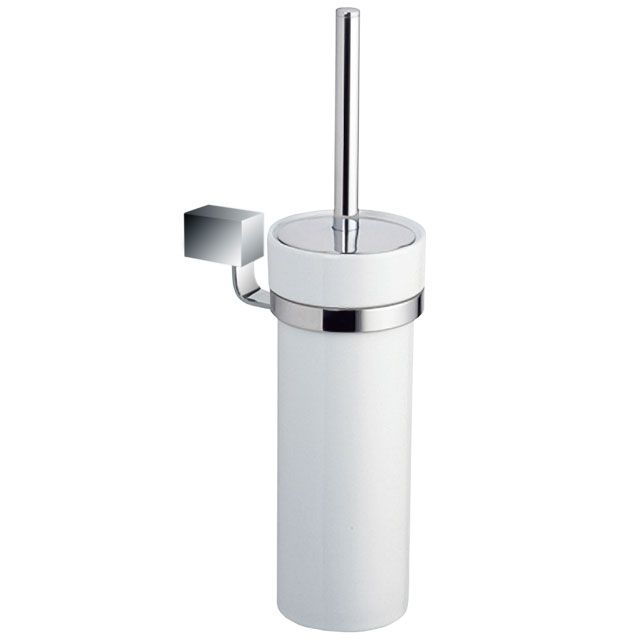 Laloo 3500SBPN Karre II Bowl Brush and Holder Polished Nickel 1