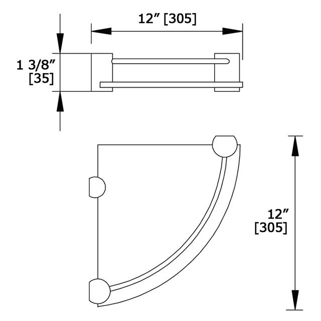 Laloo 5611TBG Single Corner Shelf Brushed Gold 3