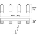 Laloo 7116-4BG Quad Hook Strip Brushed Gold 3