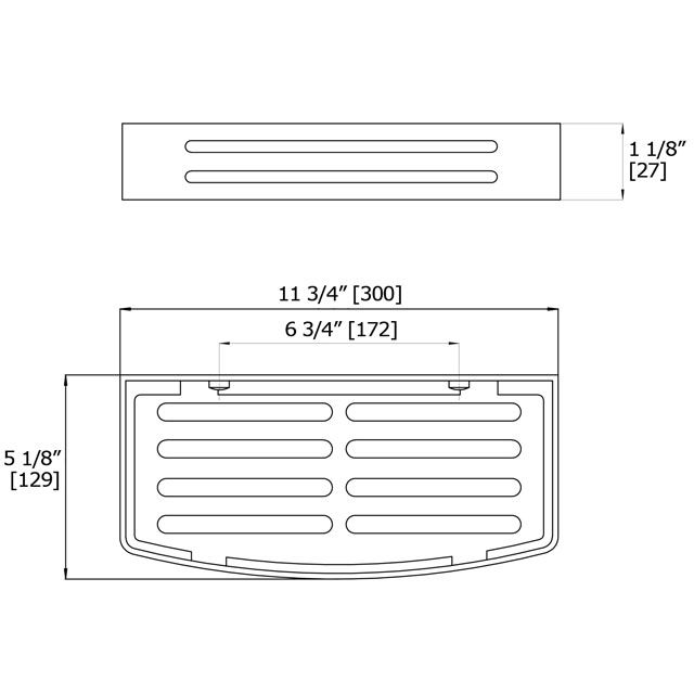 Laloo 3439MB Stainless Rectangular Shower Caddy Matte Black 2