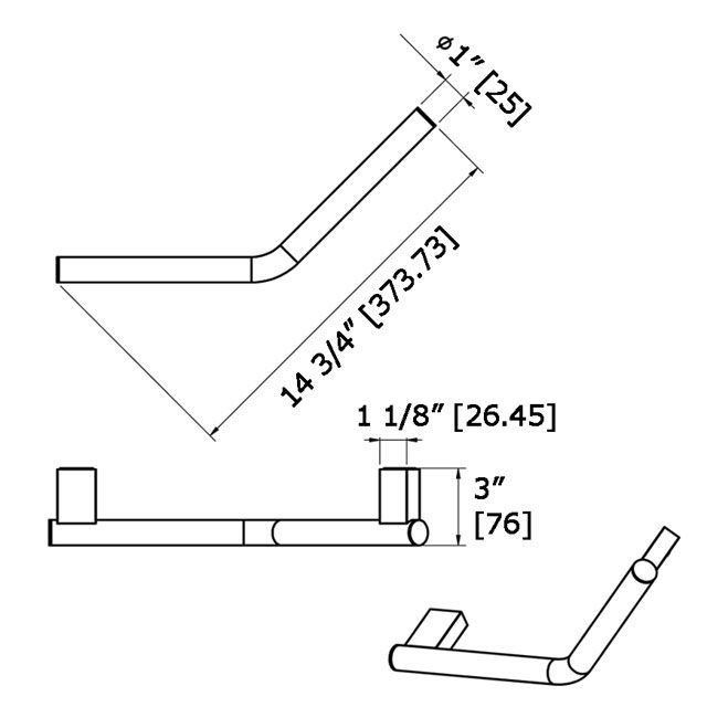 Laloo 6029BN Angled Grab Bar Brushed Nickel 3