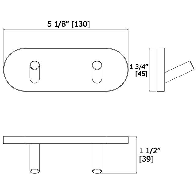 Laloo 7115-2C Double Hook Polished Chrome 3