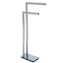 Laloo 9000PN Floor Stand Double Towel Bar Polished Nickel 1