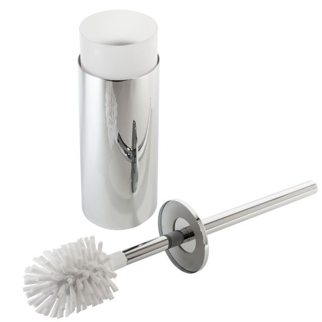 Laloo 9301PN Bowl Brush And Holder Floor Model Polished Nickel 1