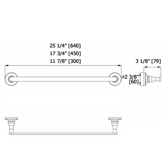 Laloo C7312BG CoCo Single Towel Bar Brushed Gold 3