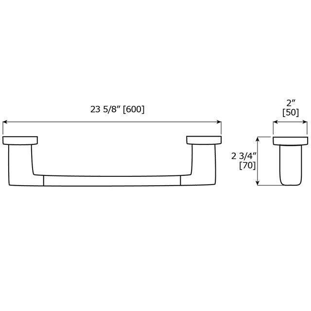 Laloo J1824PN Jazz Single Towel Bar Polished Nickel 3