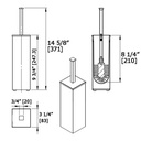 Laloo 9300PN Bowl Brush And Holder Floor Model Polished Nickel 3