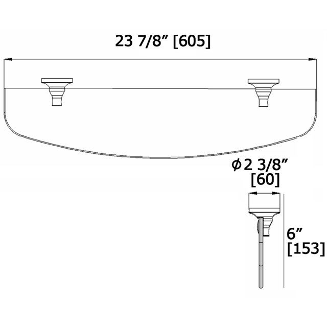 Laloo C7387BN CoCo Single Glass Shelf Brushed Nickel 3