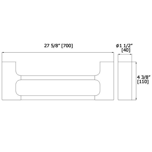 Laloo P5630DGD Payton Extended Double Towel Bar Polished Gold 3