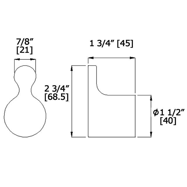 Laloo P5682PN Payton Single Hook Polished Nickel 3