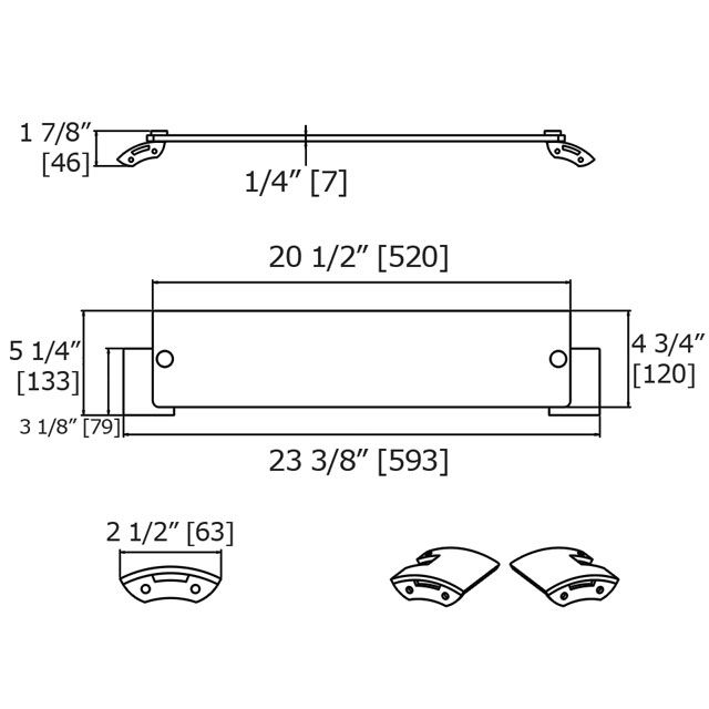 Laloo R3087C Radius Single Glass Shelf Chrome 3