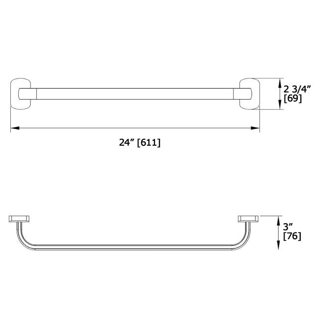 Laloo W6524PN Wynn Single Towel Bar Polished Nickel 3