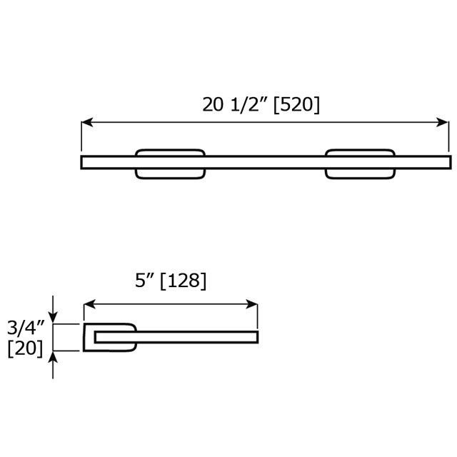 Laloo J1887PN Jazz Single Glass Shelf Polished Nickel 3