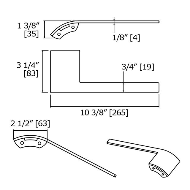 Laloo R3080MB Radius Hand Towel Bar Matte Black 3