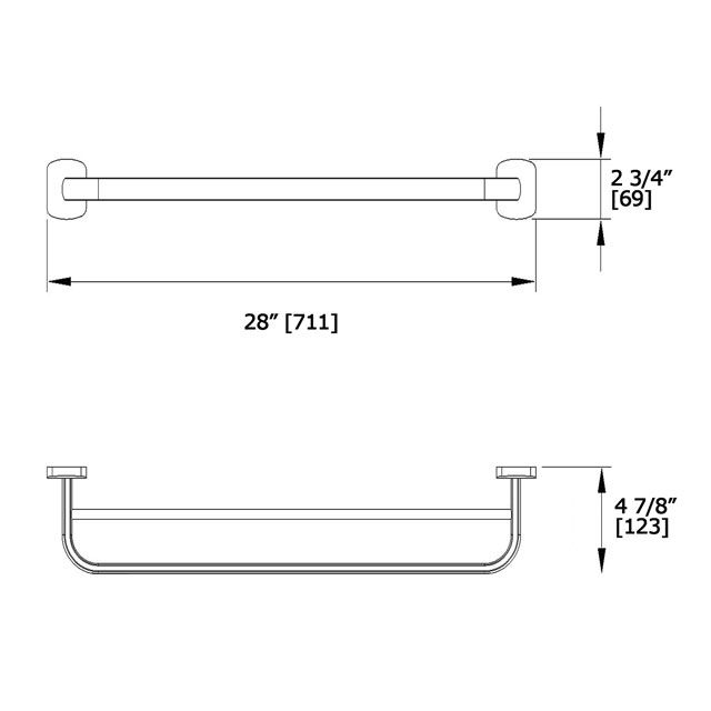 Laloo W6530DMB Wynn Extended Double Towel Bar Matte Black 3