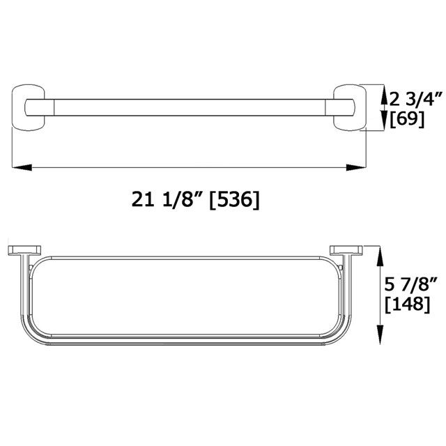 Laloo W6587PN Wynn Single Glass Shelf Polished Nickel 3