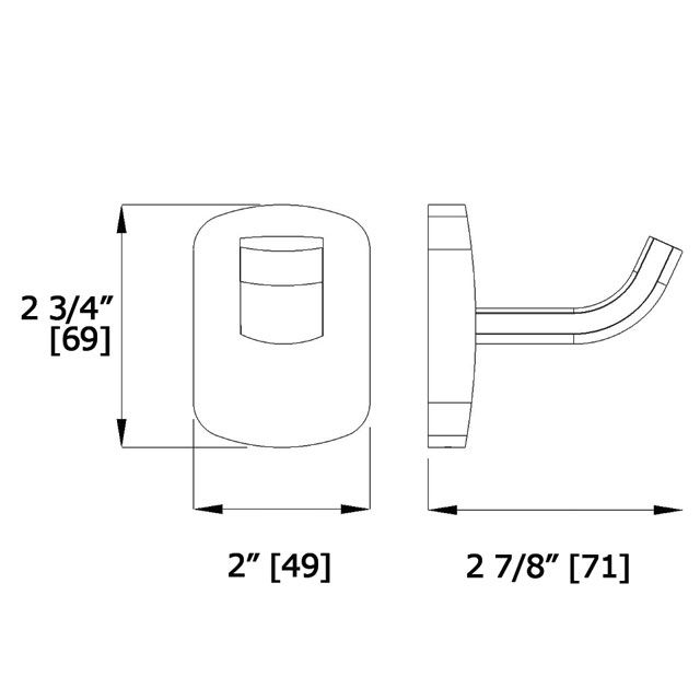 Laloo W6582C Wynn Single Hook Chrome 3