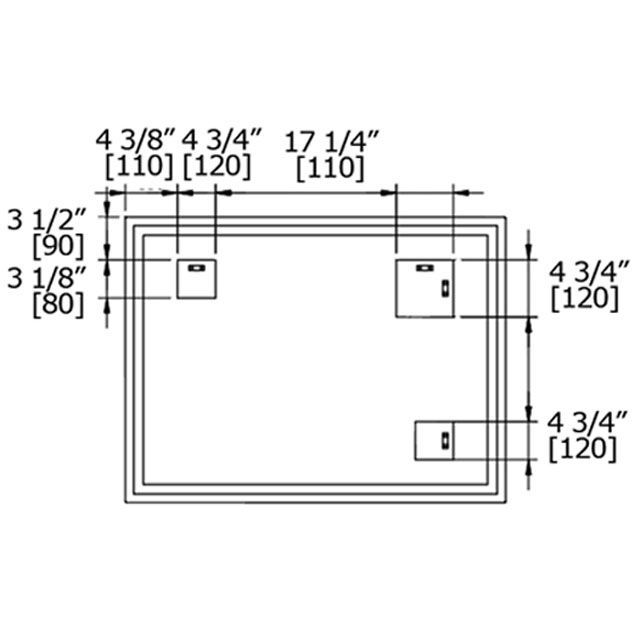 Laloo M31007 Beveled Mirror With Frosted Insert 2