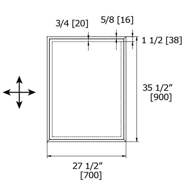 Laloo M31007 Beveled Mirror With Frosted Insert 3