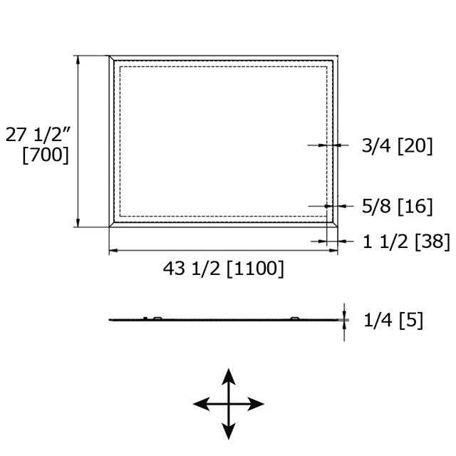 Laloo M31007L Beveled Mirror With Frosted Insert 3