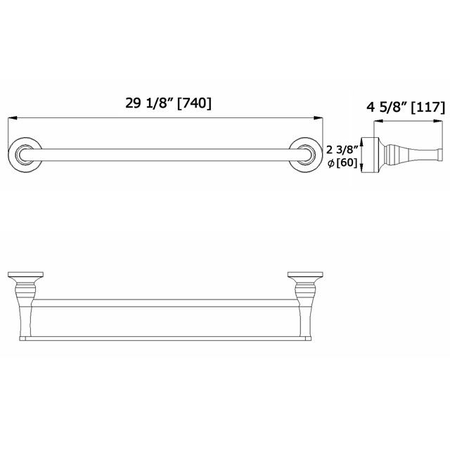 Laloo C7330DC CoCo Double Towel Bar Chrome 3