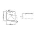 Kindred QSLF2020/12 20 x 20 Single Bowl Dual Mount Sink 3 Holes 2