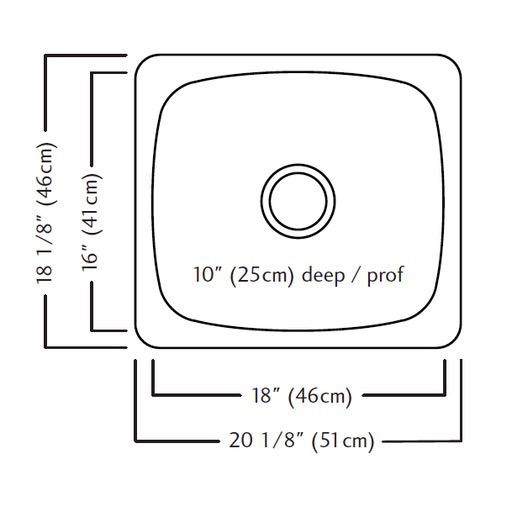 Kindred QSU1820-10 Single Bowl Undermount Laundry 20 Gauge 2