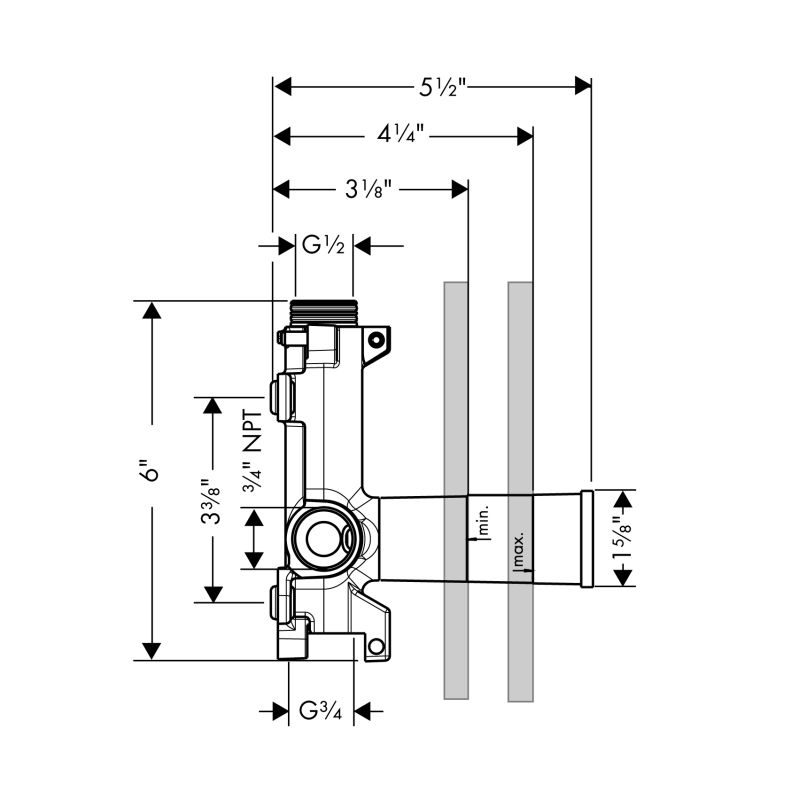 Hansgrohe 28486181 Axor ShowerCollection Shower Module Rough 2