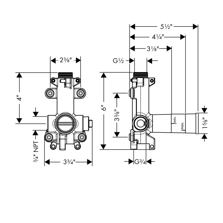 Hansgrohe 10971181 Axor ShowerCollection Volume Control Rough 2