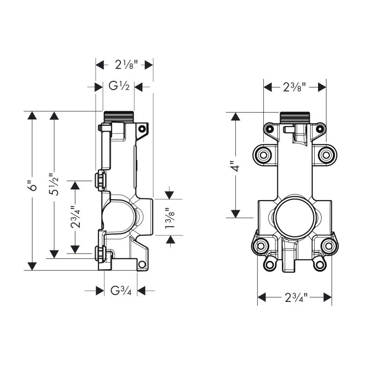 Hansgrohe 40877180 Axor ShowerCollection Shower Shelf Short Rough In 2