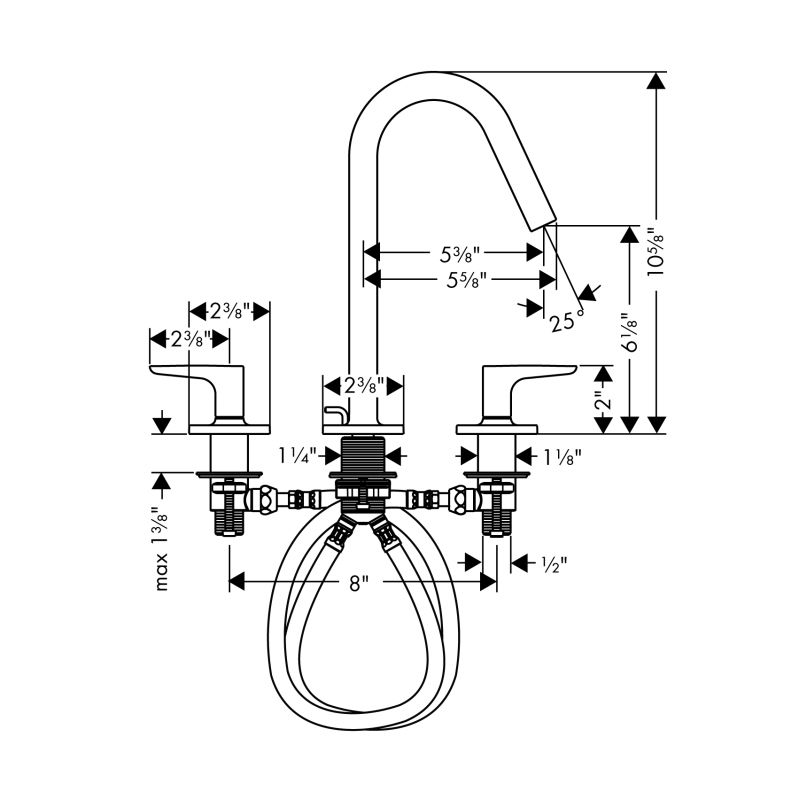 Hansgrohe 34133001 Axor Citterio M Widespread Faucet Chrome 2