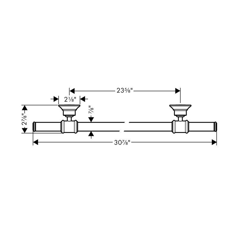 Hansgrohe 42060830 Axor Montreux 24&quot; Towel Bar Polished Nickel 2