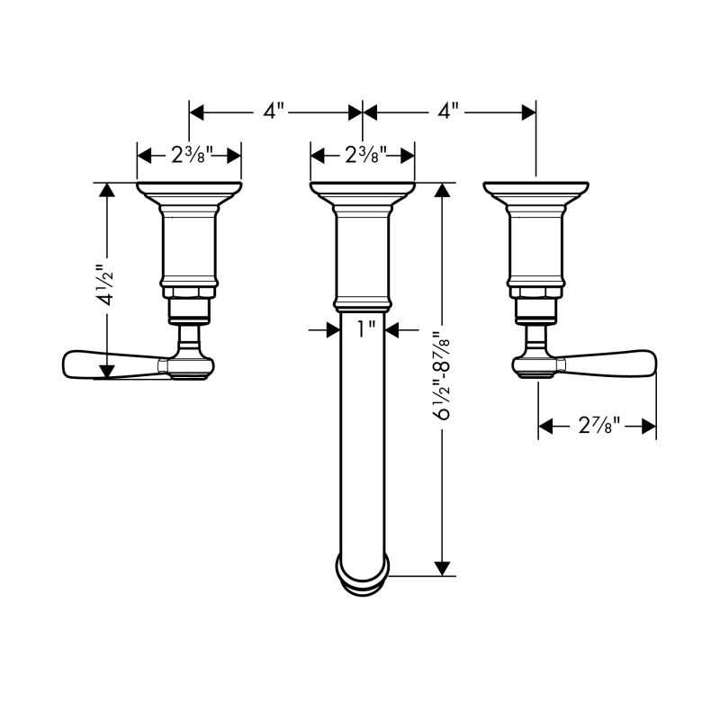 Hansgrohe 16534001 Axor Montreux Lever Widespread Wallmount Chrome 2