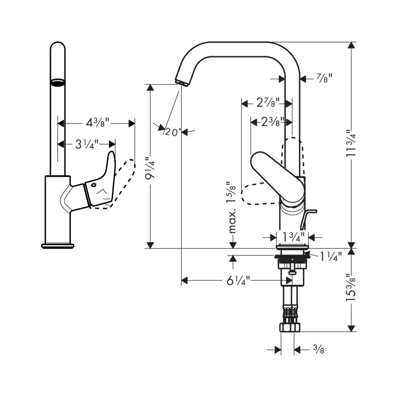 Hansgrohe 31609001 Focus 240 Tall Single Hole Faucet Chrome 2