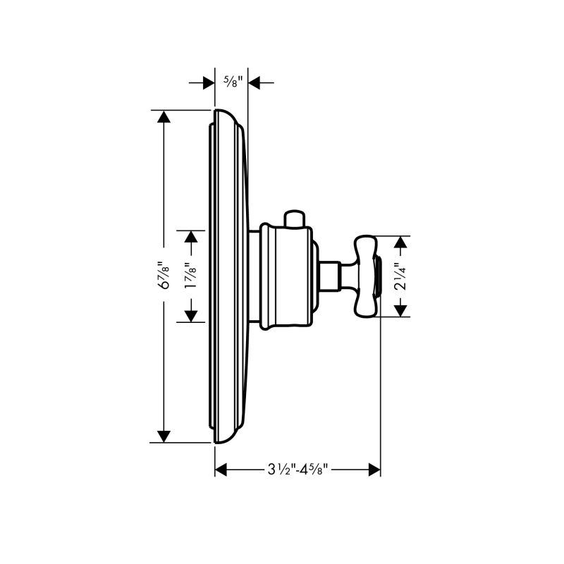 Hansgrohe 16816831 Axor Montreux Thermostatic Trim Cross Handle Polished Nickel 2