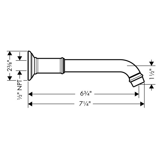 Hansgrohe 16541001 Axor Montreux Tub Spout Chrome 2