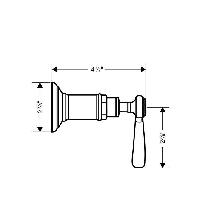 Hansgrohe 16872831 Axor Montreux Volume Control Trim Lever Handle Polished Nickel 2