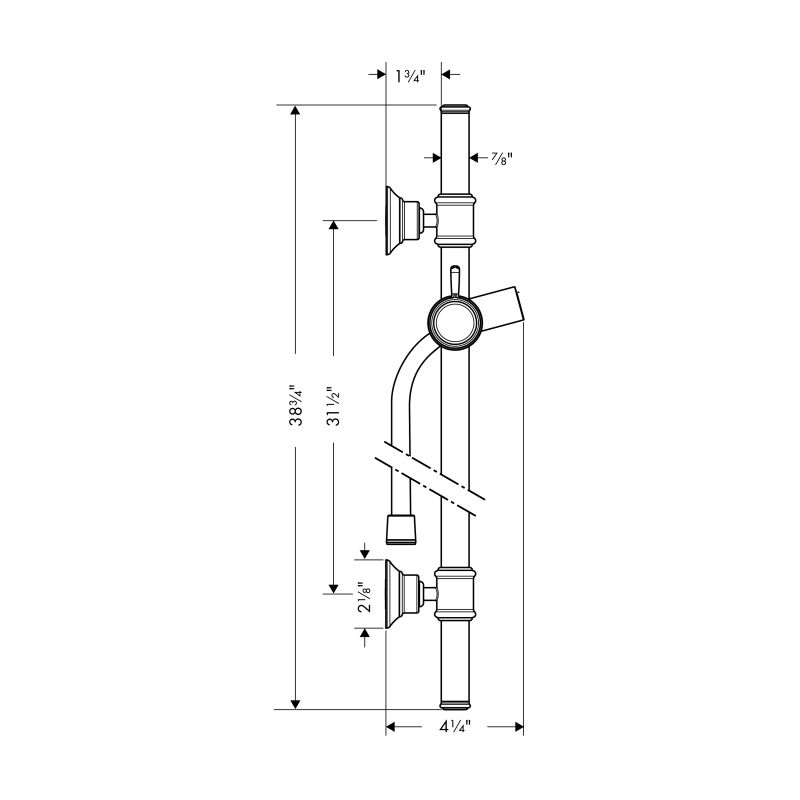 Hansgrohe 27982001 Axor Montreux Wallbar 36&quot; Chrome 2