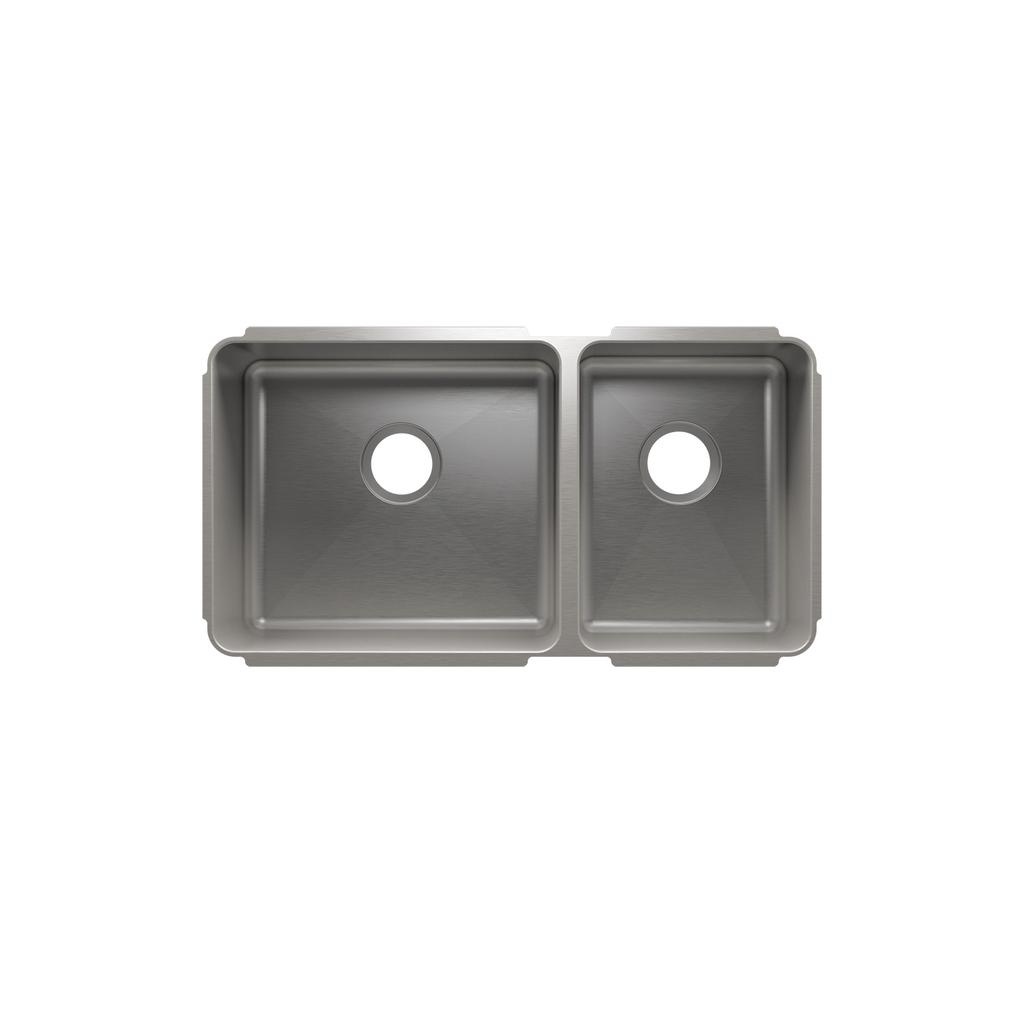 Julien 003254 Classic Sink Undermount Double L18X16X10 R12X16X8